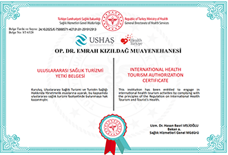 Uluslararası Sağlık Turizmi yetki belgesi | Op.Dr Emrah Kızıldağ Kadın Hastalıkları Tüp Bebek ve Doğum Uzmanı